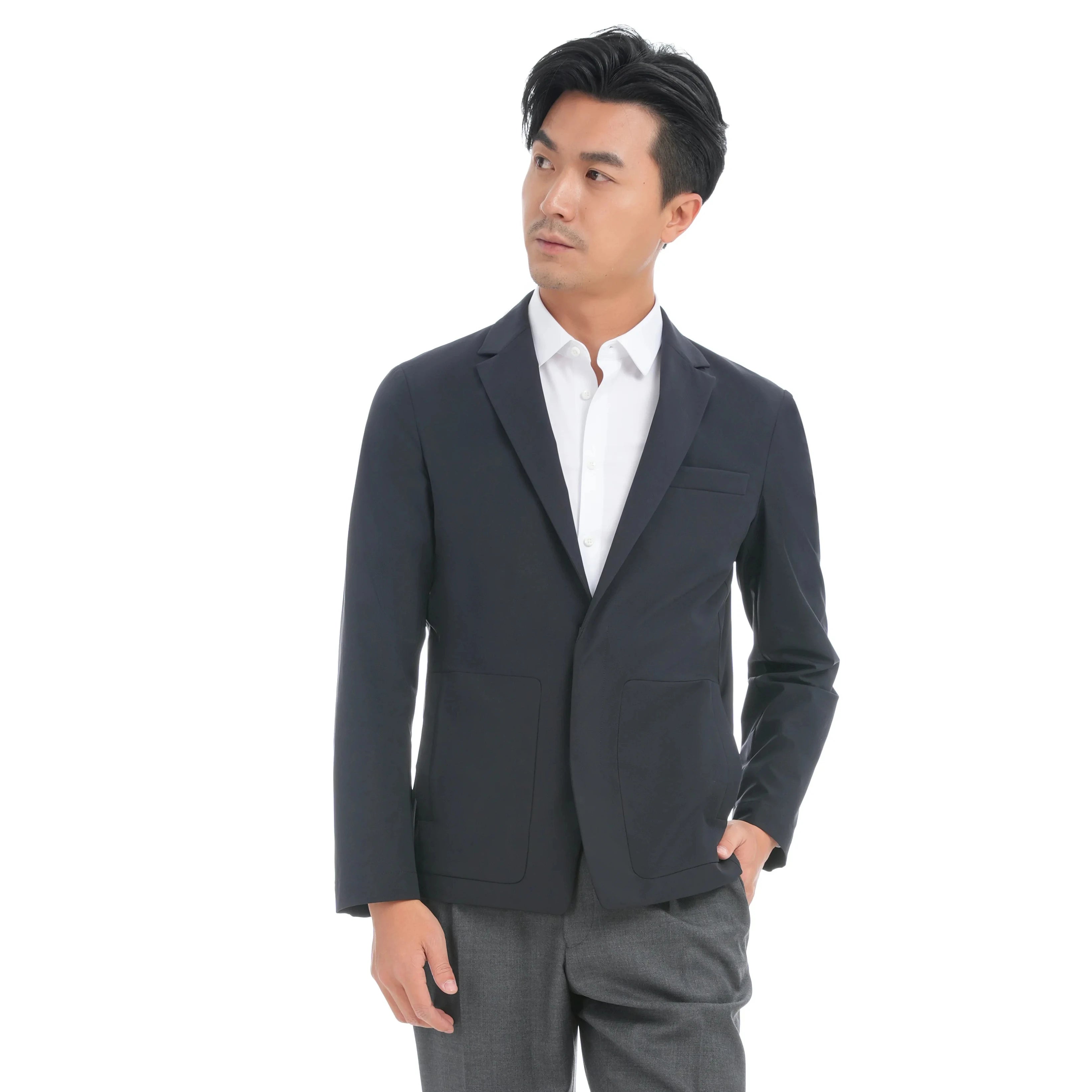 Bosha 2023 Custom Men's Casual Knit Blazer Long Sleeve Single Breasted Suit Jacket Loose Fit Minimum Order 1 Piece for Adults