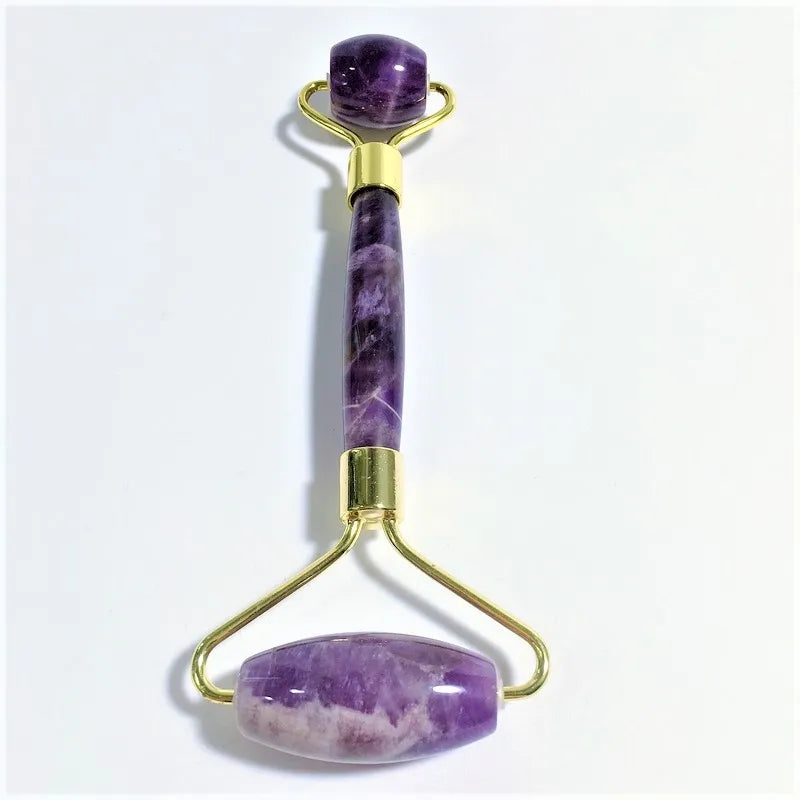 Huiying Chinese Supplier Amethyst Facial Purple Roller Natural Roller For Face Beauty Tool