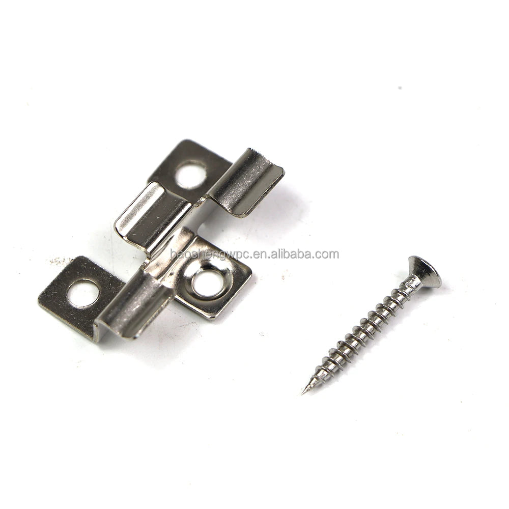 WPC Decking Clips Screw Outdoor Composite Flooring Stainless Steel Hidden Fastener Clips