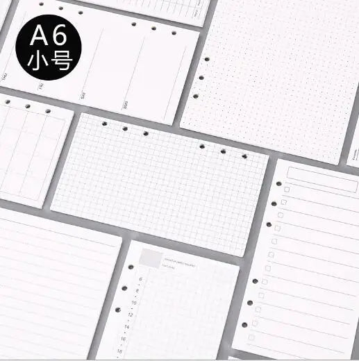 Single Color A6 Planner Refills Inserts Filler Paper Pages for 6-Ring Binder Journal Dairy Daily Weekly Monthly Todo