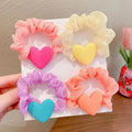 The New Candy Color Simple Fashion Baby Girl Heart Shape High Elastic Hair Scrunchies Child Hair Ties for Girls Hair Accessories