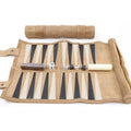 Leather Rolled Portable Lightweight Backgammon Game Set Roll up Travel Game