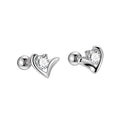 Fashion Promotion 925 Sterling Silver Earrings New Design Heart Shaped Zircon Diamond Stud Earrings for Women Girl