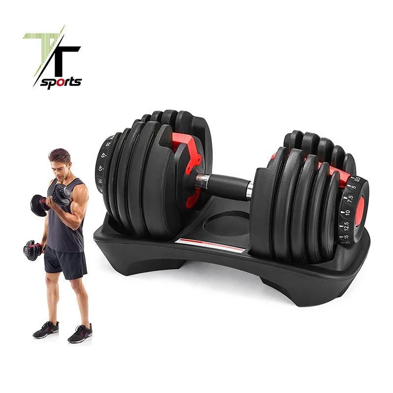 TTSPORTS Factory Direct Gym Workout Cheap 35lbs Power Weights Adjustable Dumbbell Set for Home Use Muscle Body Building Training