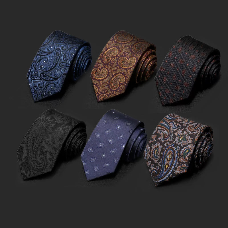 Cravates Pour Hommes Bleu Marine Cravate Paisley 100% Silk Corbatas De Seda