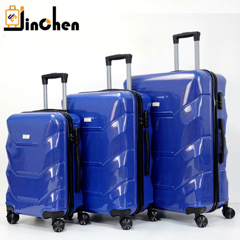 Hot Selling Popular Trolley Suitcase Durable Plastic Luggage Sets 3pcs Set Trolley Cases with Spinner Wheels for Men Women