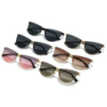 Trend Cat Eye Customized Logo Metal Frame Round Half Rim Glasses Sun Glasses For Men In Bulk