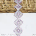 Luxury 5cm Light Purple Twinkle Sequin Embroidered Border Lace Trim Wedding Performance Dress Geometric Figure Accessories