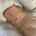 Women Girls Foot Jewelry 14k Gold Plated Simple Flat Snake Chain Anklet Foot Chain Ankle Bracelet Beach Jewelry EManco