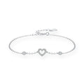 SL1627 925 Sterling Silver Charm love Heart Sparkling Zirconia Chain Bracelet for Women Girls Birthday Party Accessories Jewelry