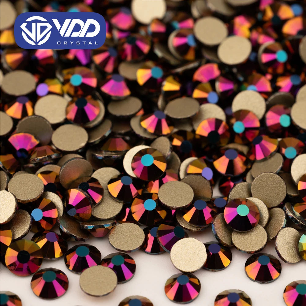 VDD 070 Magic Rose High Quality Glass Rhinestones Crystal Glod Back Flatback Strass Stones Nail Art DIY Crafts Decorations