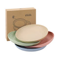 4 Pieces / Set of Environment-friendly Wheat Straw Fiber Tableware Restaurant Dishes Plates Set Biodegradable Plate