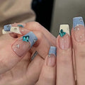 Luxury French Diamond Ballerina Coffin Press on Artificial Fingernails False Nails