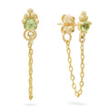 Gemnel Hot Selling 925 Sterling Silver 18k Gold Peridot Zircon Chain Diamond Women Stud Earrings