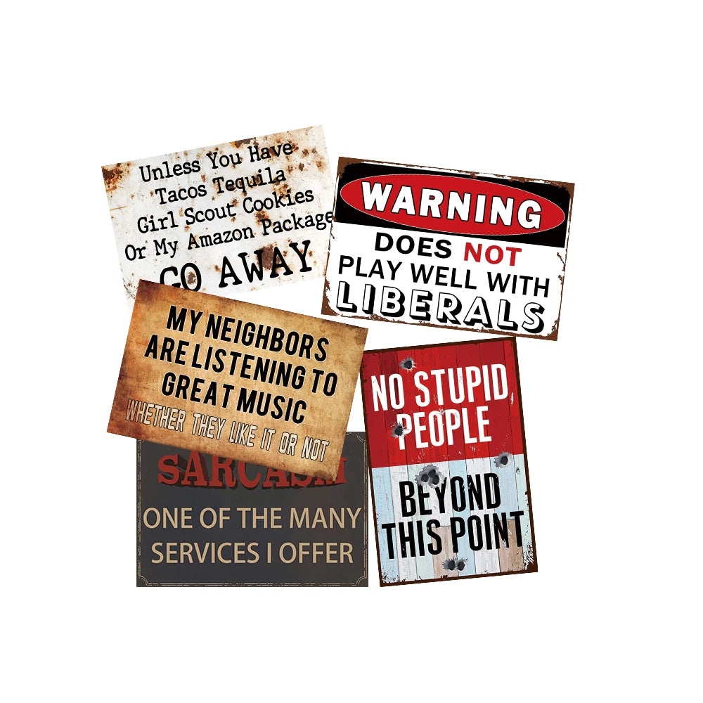 Funny Sarcastic Metal Signs Man Cave Wall Vintage Pub Funny Bar Wall Decor Slogan Rules Cheers Tin Plates Art Poster