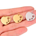 Stainless Steel Paw Charm Hollow Out High Polished DIY Tags Pendant With O Ring Attached