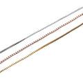 Wholesale Gold Silver Rose Gold Plated 18Inches 1mm Box Chain Necklace for Women Men