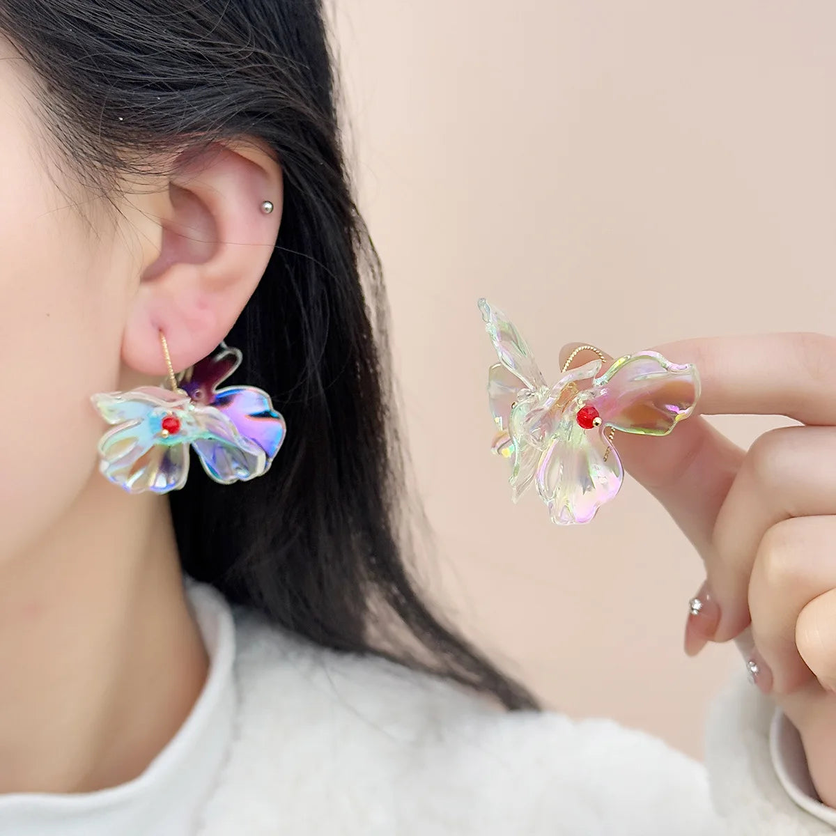 Hot Selling Summer Fresh Flower Earrings for Women 2025 New Fashion Earrings Colorful Earrings Wholesale