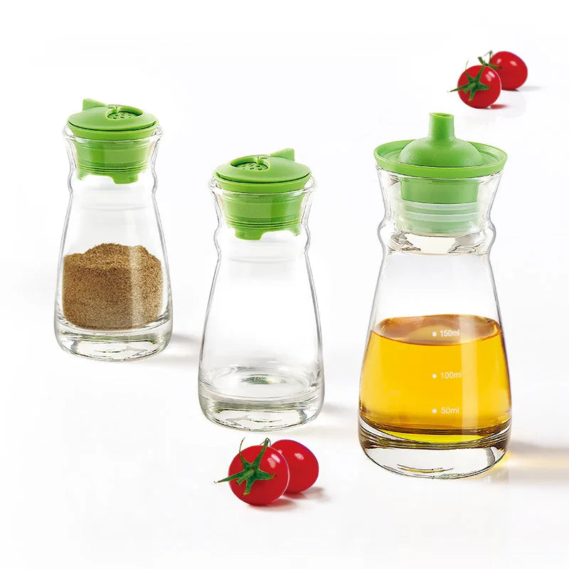 Luminarc Authentic Glass Kitchen Utensil Set Seasoning Jars Salt Sugar Seal Jar Soy Sauce Vinegar Bottles Sustainable Dishwasher