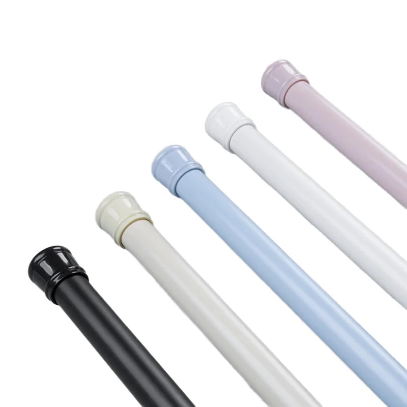 Curtain No Need Tools Rod Set Curtain Rods Curtains Ring Black  White Accessories Electroplating Customize Metal OEM Window Pole