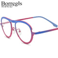 Borregls Colorful Titanium Glasses Frame Men 2025 New Brand Designer Pilot Eyeglasses Women High Quality Optical Eyewear 185800