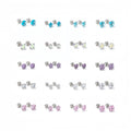 Simple Fashion Geometric Heart Star Round Square Shape Color Zircon Screw Studs Earrings Women Piercing Exquisite Ear Bone Nails