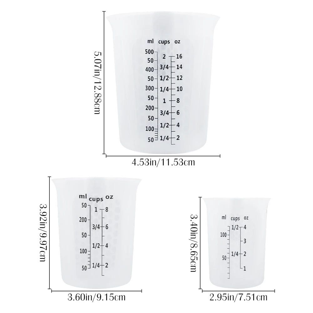 Silicone Measuring Cup Non-Stick Flexible Chocolate Butter Flour Measuring Cups Mixing Jug Pouring Cup Taza Medidora