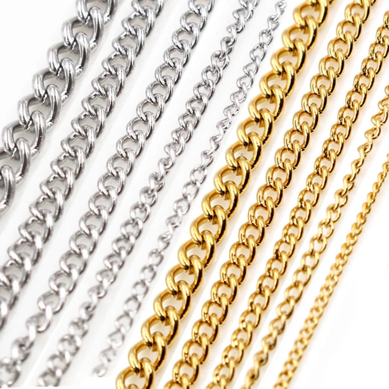 5 Meters/Lot Never Fade Thicken Stainless Steel Necklace Chains Bulk for DIY Jewelry Findings Making Materials Handmade Supplies
