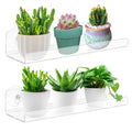 12-Inch Indoor Wall-Mount Acrylic Window Plant Shelves Ledge with Suction Cup for Display Racks