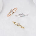 Fashion Ring Stackable 0.3ct Solitaire Princess Cut Lab Diamond Ring 18k Solid Gold Diamond Ring for Collocation
