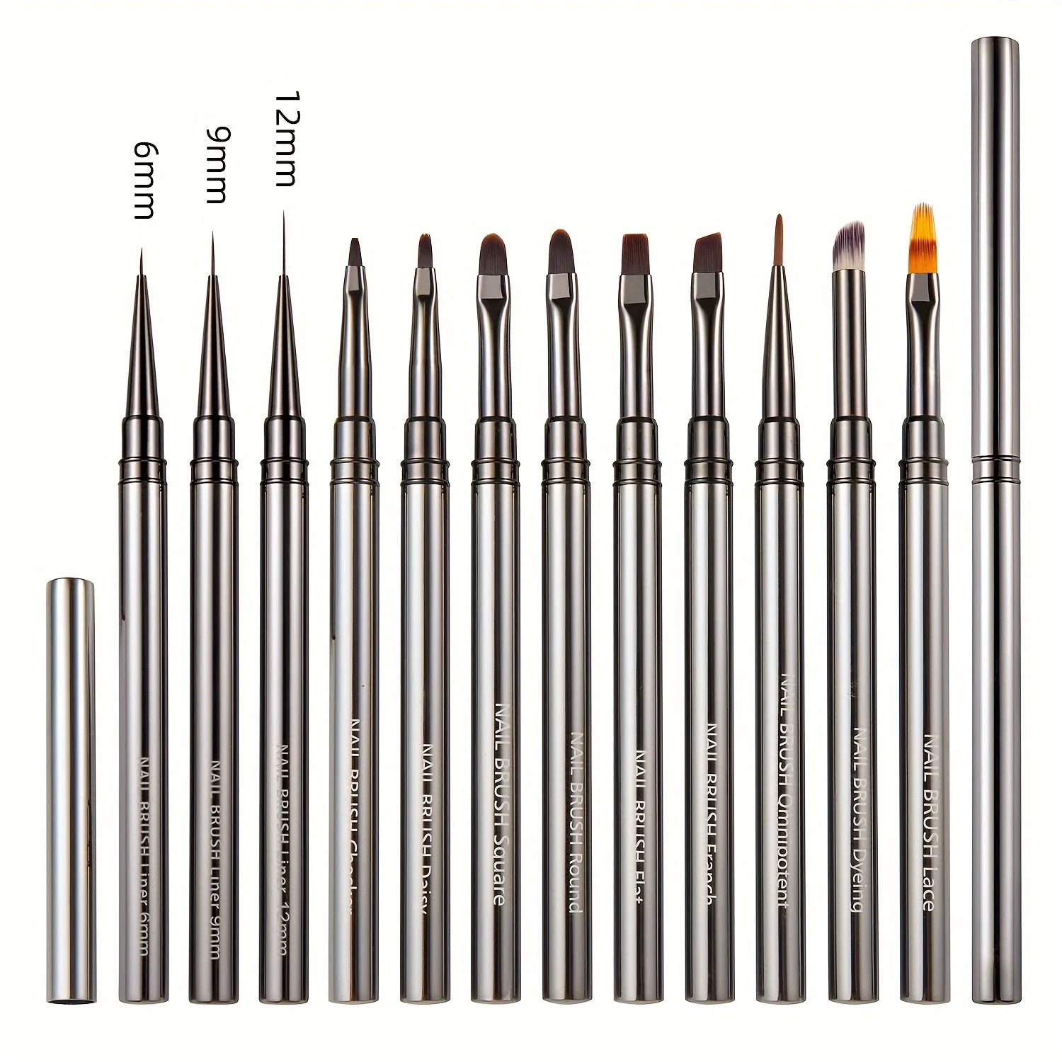 12pcs Set Nail Art Brushes Set Nail Art Design Pen Painting Tools With Gel Gradient Brush Detail Brush