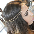 Silver Gold Plated Rhinestone Chain Tassel Women Hairband Jewelry Wedding Ethnic Statement Hairwear