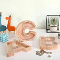 Piggy Bank Pig Wooden Children's Piggy Bank 26 Letters Wooden Piggy Bank Alphabet Wooden Money Boxes for Kids