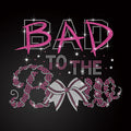 Wholesale Letter Rhinestone Iron on Transfers Cheerleader Bow Glittering Bow Holofoil Heat Transfer Designs for T Shirts