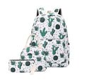 Wholesale Cactus Pattern Printed School Student Backpacks Large Capacity Waterproof Kids Elementary School Bag Set Lightweight