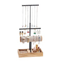 Jewelry Organizer Stand Necklace Holder Display Earring Bracelet Holder Wooden Jewelry Tree Stand Ring Watch Storage