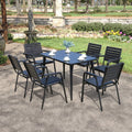 Youya Modern Plastic 6 Seater Set Europe Simple Style Garden Dinning Table Set 6 People Chairs for Coffee Shop Restaurant