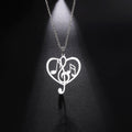 Heart Music Symbol Pendant Necklace for Women Fashion Charm Necklace Stainless Steel Jewelry Birthday Gift for Her