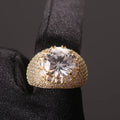 New Design with a Sense of Palace Style Light Luxury Retro Style Oval Zircon Inlaid Fashion Ring Jewelry