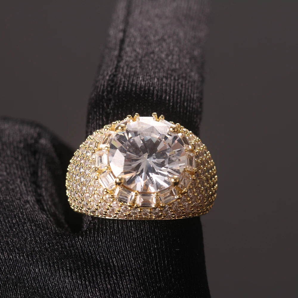 New Design with a Sense of Palace Style Light Luxury Retro Style Oval Zircon Inlaid Fashion Ring Jewelry