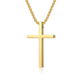 18k Gold PVD Plating Tarnish Free Cross Pendant Necklace Simple Cross Necklace for Unisex