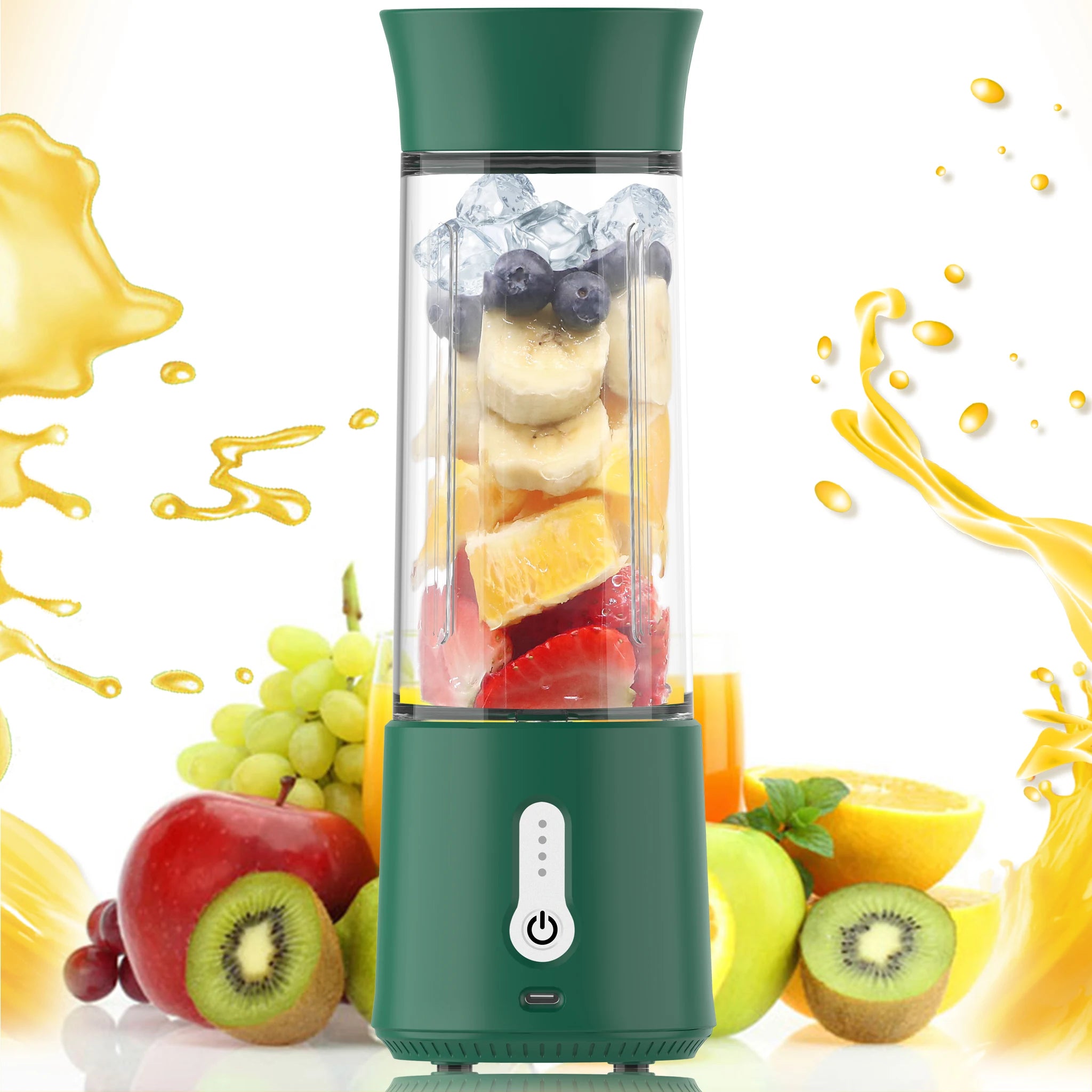 Certified USB Electric Portable Plastic Juicer Blender Rechargeable Push Button Control for Home Hotel Car Garage Outdoor Use