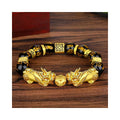 12mm Feng Shui Bead Bracelet Black Obsidian Wealth Good Luck White Jade Bucket Beads Pixiu Bracelet