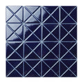 Waterproof Non-slip 2" Triangle Dark Blue Glazed Ceramic Triangle Pool Mosaic Tile Blue Supply for Hotel Villa Fountain Spa Aqua
