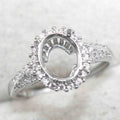 Sterling Silver 7*9mm Semi Mount Ring Empty Frame Blank Support Claws Setting S925 Base Holder Without Center Stone for Inlay