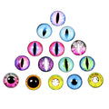 8mm-14mm Plastic Jig Head Lure Eyes Multi-Color Glass Cabochon Eyes Sea Fishing DIY Accessory for Toys and Jewelry