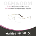 Wholesale Fashion Square Pure Titanium Frameless Metal Rimless Optical Frame Glasses Eyewear Eyeglasses for Man Woman