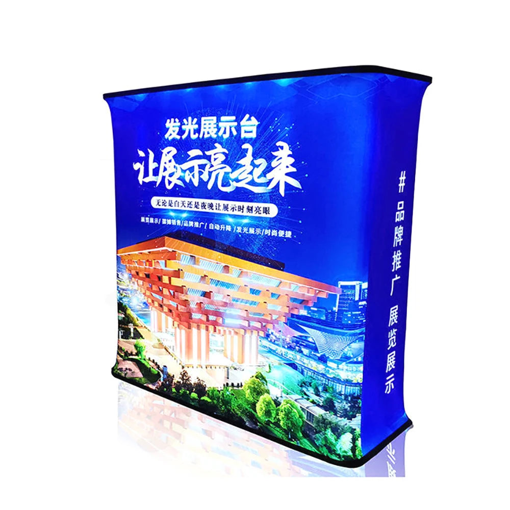 FEAMONT Aluminum Pop-Up Counter New Design Printed Trade Show Bar Counter for Advertising Promotion Made of Durable Polyester