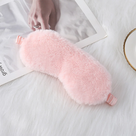 New Arrival Best Seller Solid Colour Plush Eyes Mask Plush Sleeping Mask Kids Faux Fur Black Sleep Eye Masks
