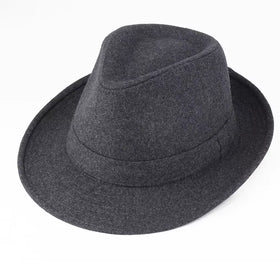 Winter Solid Woollen Warm Fedoras for Men Top Jazz Hat Adult Bowler Wide Brim Hats Classic Version Chapeau Hats